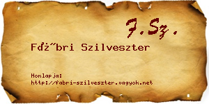 Fábri Szilveszter névjegykártya