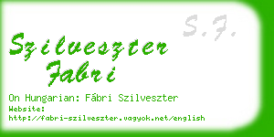 szilveszter fabri business card